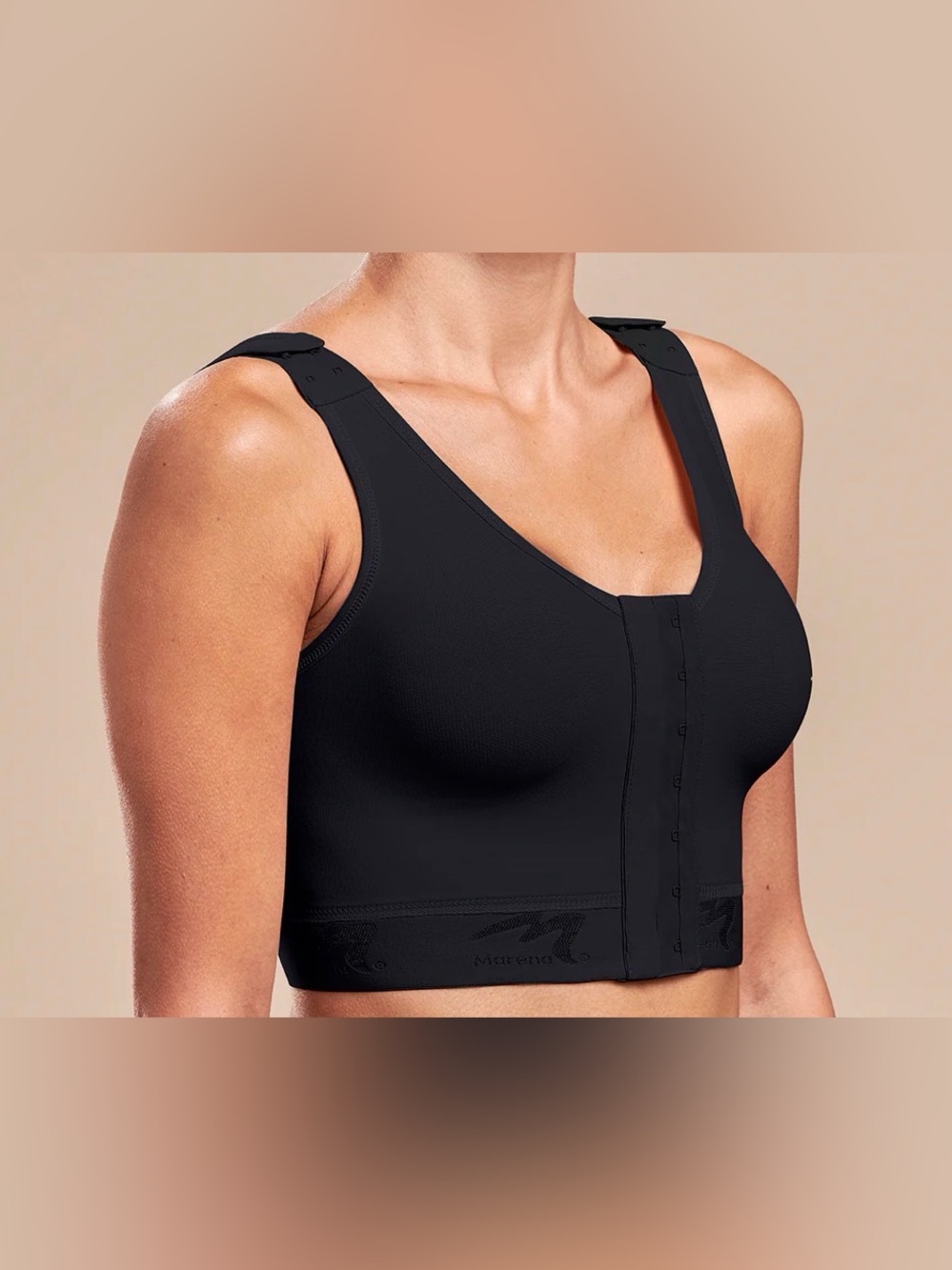 NWT Marena Recovery FlexFit Original Bra - Style B01G - Step 2-BLACK-Size 38 D/E